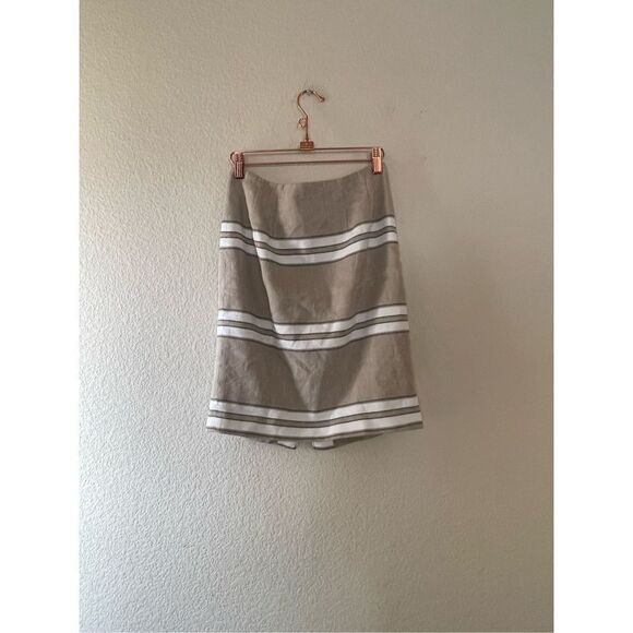 Worth New York linen striped pencil skirt front zipper size 0 - Picture 2 of 7